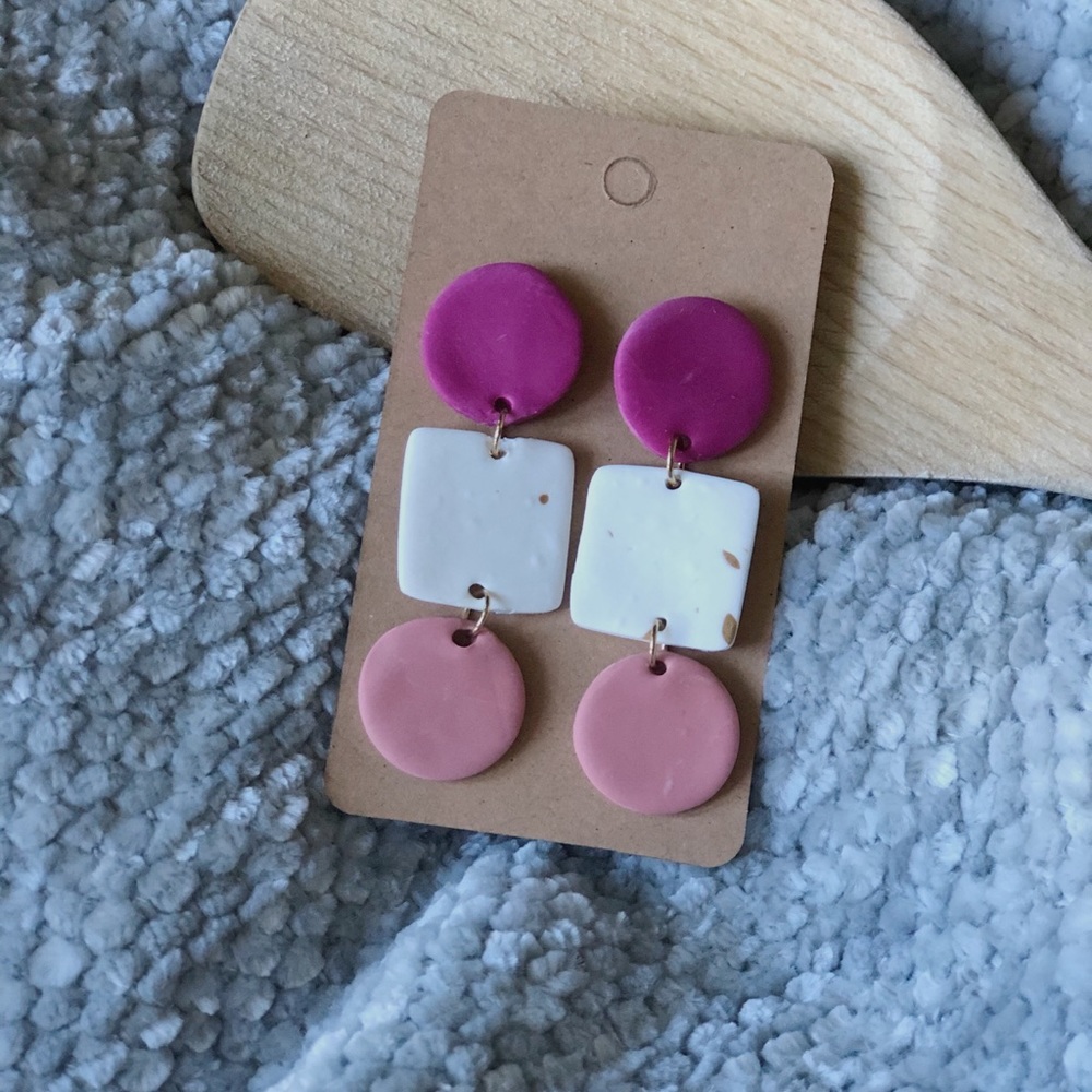 Homemade clay earrings